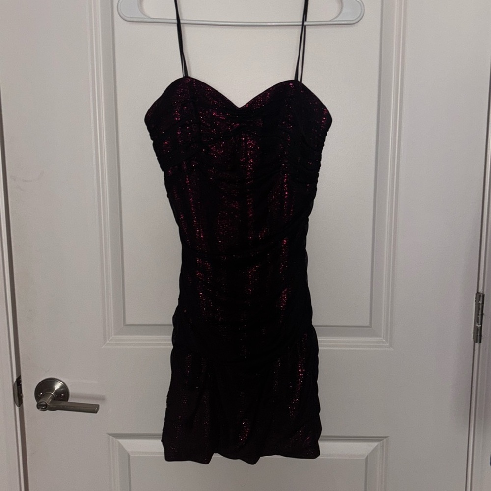 Black and Pink open back mini dress